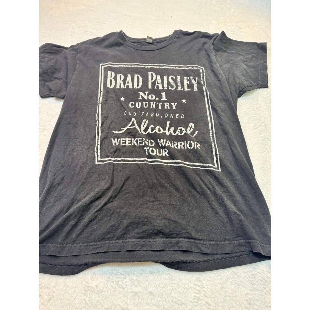 BRAD PAISLEY "Real Quality ALCOHOL 100 Proof Country" Concert Tour L T-Shirt EUC